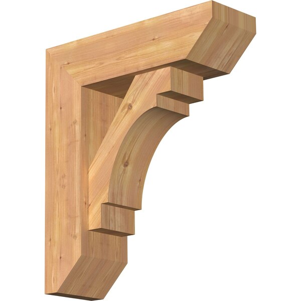 Ekena Millwork Merced Slat Smooth Bracket w/ Offset Brace, Western Red Cedar, 7 1/2"W x 24"D x 28"H BKT0806X24X28MRC06SWR - main